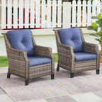 Patio Single Sofa Chairs Outdoor Chairs Set of 2 - Grey