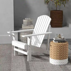Outdoor Patio Rustic Wooden Adirondack Chair with Cup Holder, Weather Resistant