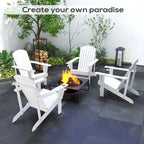 Chaise Adirondack rustique en bois pour terrasse extérieure avec porte-gobelet, résistante aux intempéries
