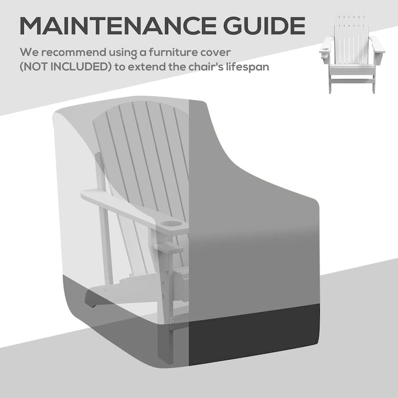 Chaise Adirondack rustique en bois pour terrasse extérieure avec porte-gobelet, résistante aux intempéries
