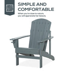 Chaise Adirondack rustique en bois pour terrasse extérieure avec porte-gobelet, résistante aux intempéries