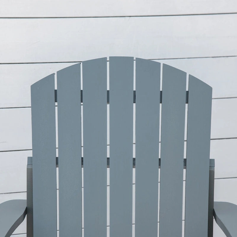 Chaise Adirondack rustique en bois pour terrasse extérieure avec porte-gobelet, résistante aux intempéries