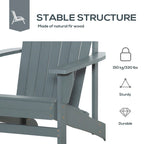 Chaise Adirondack rustique en bois pour terrasse extérieure avec porte-gobelet, résistante aux intempéries