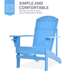 Chaise Adirondack rustique en bois pour terrasse extérieure avec porte-gobelet, résistante aux intempéries