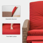 Fauteuil inclinable d'extérieur en osier bleu avec coussin bleu - 1 fauteuil - Non disponible