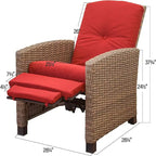 Fauteuil inclinable d'extérieur en osier bleu avec coussin bleu - 1 fauteuil - Non disponible