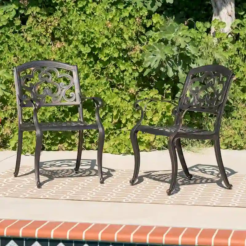 Ensemble de chaises de salle à manger d'extérieur Austin en aluminium moulé
