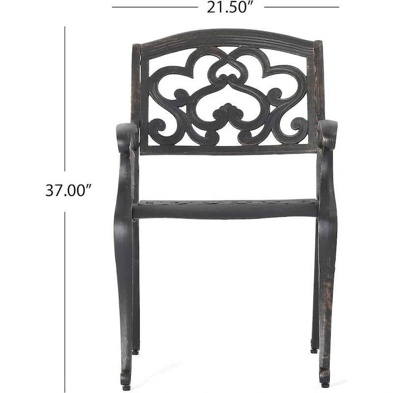 Ensemble de chaises de salle à manger d'extérieur Austin en aluminium moulé