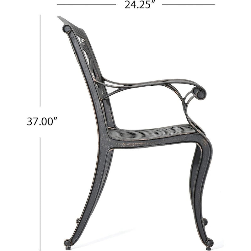 Ensemble de chaises de salle à manger d'extérieur Austin en aluminium moulé