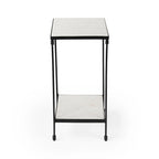 Table d'appoint d'extérieur Larkin en marbre et fer