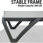 Chaise longue de patio en aluminium 3 pièces avec table d'appoint et 5 positions réglables