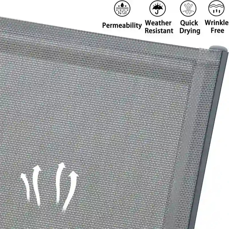 Chaise longue de patio en aluminium 3 pièces avec table d'appoint et 5 positions réglables