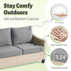 Ensemble de canapés de conversation 8 pièces en osier pour patio HOOOWOOO