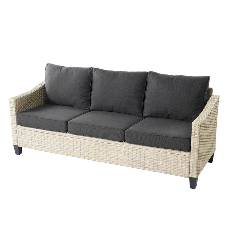 Ensemble de canapés de conversation 8 pièces en osier pour patio HOOOWOOO