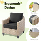 Ensemble de canapés de conversation 8 pièces en osier pour patio HOOOWOOO