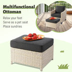 Ensemble de canapés de conversation 8 pièces en osier pour patio HOOOWOOO