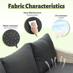 Ensemble de canapés de conversation 8 pièces en osier pour patio HOOOWOOO