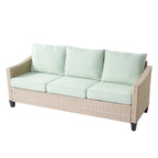 Ensemble de canapés de conversation 8 pièces en osier pour patio HOOOWOOO