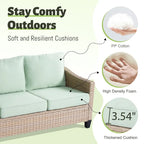 Ensemble de canapés de conversation 8 pièces en osier pour patio HOOOWOOO