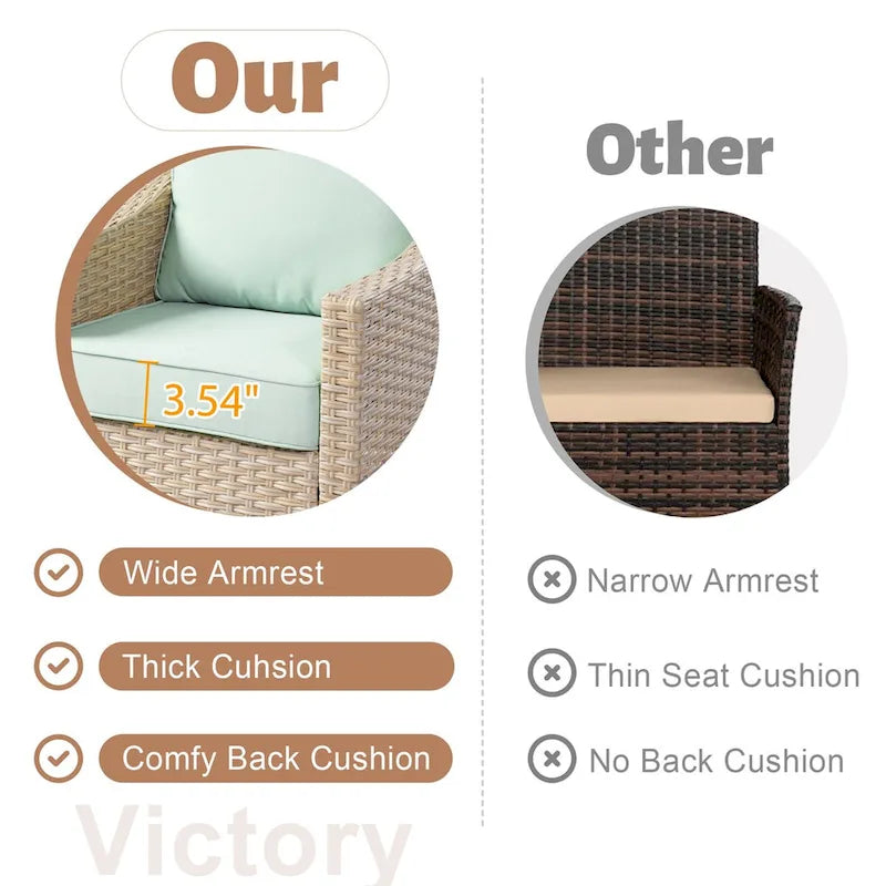 Ensemble de canapés de conversation 8 pièces en osier pour patio HOOOWOOO