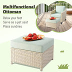 Ensemble de canapés de conversation 8 pièces en osier pour patio HOOOWOOO