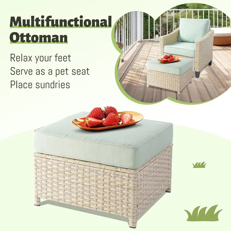 Ensemble de canapés de conversation 8 pièces en osier pour patio HOOOWOOO