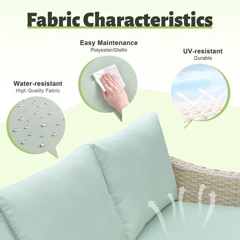 Ensemble de canapés de conversation 8 pièces en osier pour patio HOOOWOOO