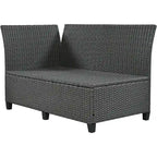 Ensemble de canapé d'angle en rotin 5 pièces avec 2 tables d'appoint extensibles