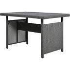 Ensemble de canapé d'angle en rotin 5 pièces avec 2 tables d'appoint extensibles