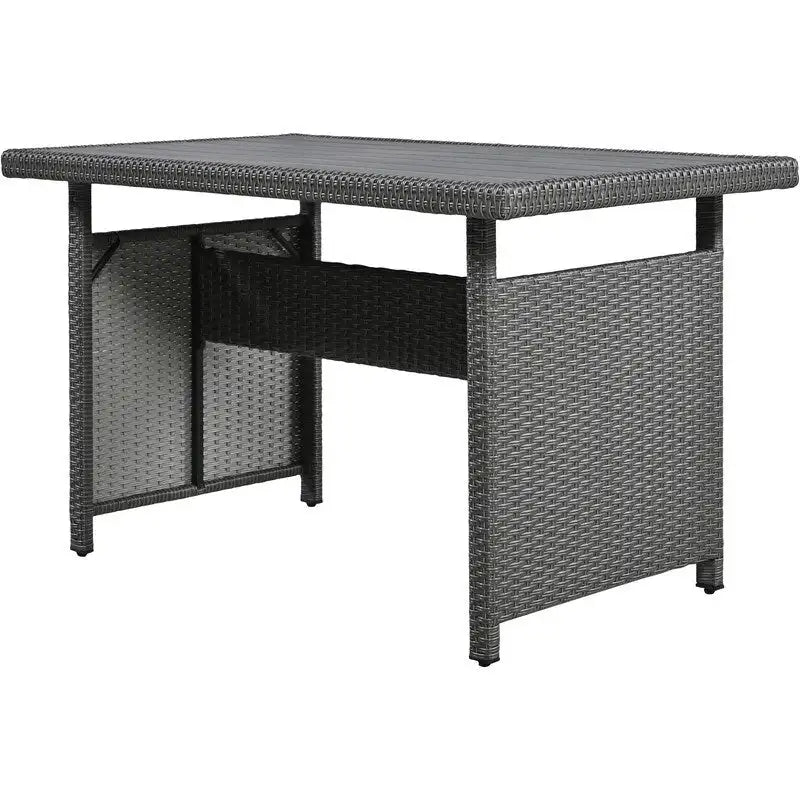 Ensemble de canapé d'angle en rotin 5 pièces avec 2 tables d'appoint extensibles