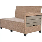 Ensemble de canapé d'angle en rotin 5 pièces avec 2 tables d'appoint extensibles
