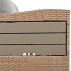 Ensemble de canapé d'angle en rotin 5 pièces avec 2 tables d'appoint extensibles