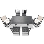 Ensemble de salle à manger pivotant LuXeo Tuscany Sling 7 pièces