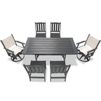 Ensemble de salle à manger pivotant LuXeo Tuscany Sling 7 pièces
