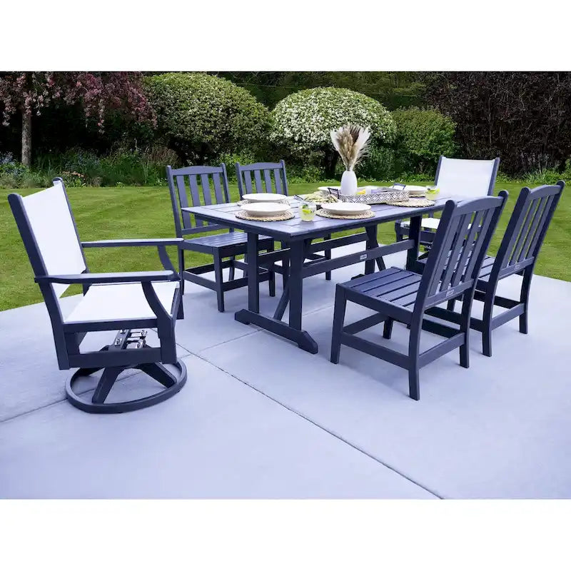 Ensemble de salle à manger pivotant LuXeo Tuscany Sling 7 pièces