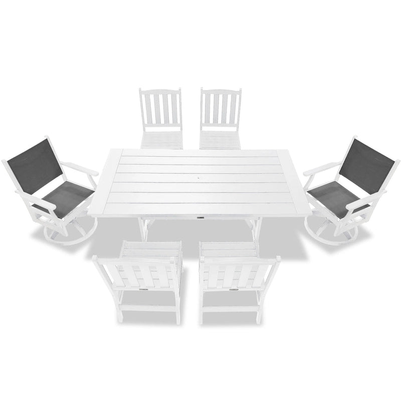 Ensemble de salle à manger pivotant LuXeo Tuscany Sling 7 pièces