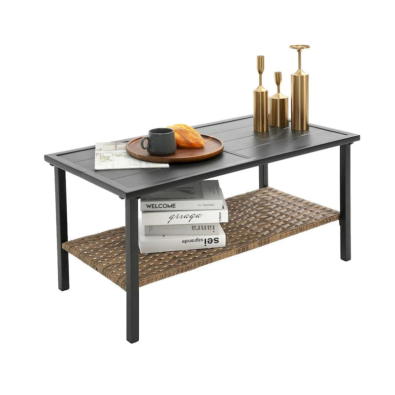 Ensemble de canapés de conversation d'extérieur : mobilier de jardin bas 4 pièces