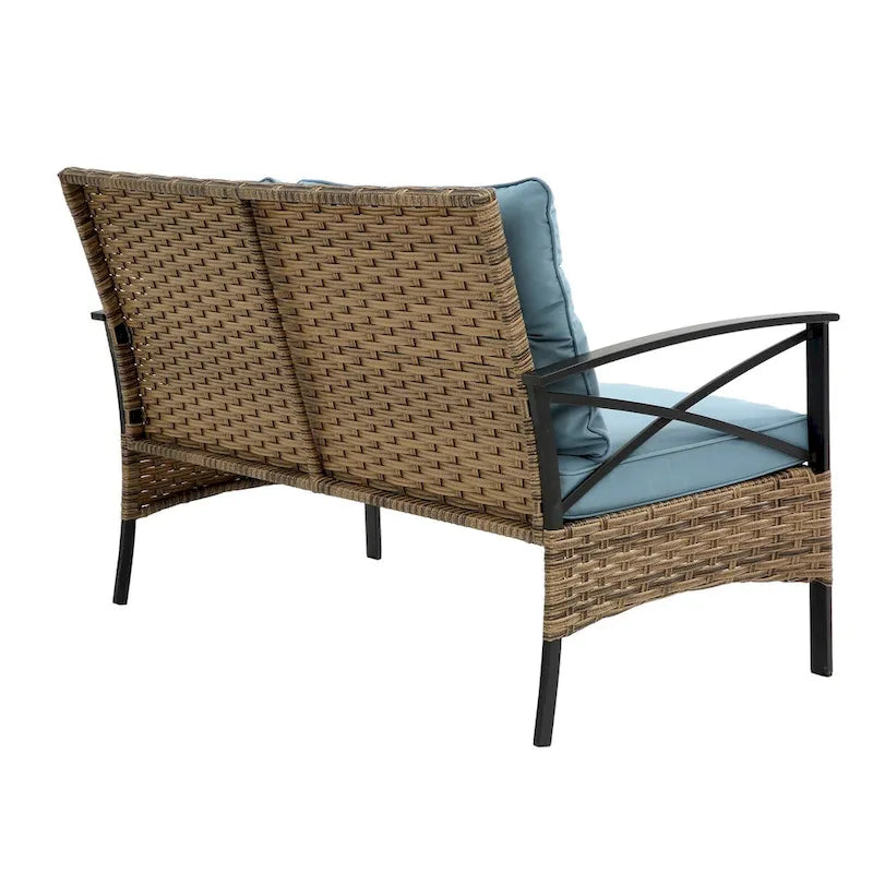 Ensemble de canapés de conversation d'extérieur : mobilier de jardin bas 4 pièces