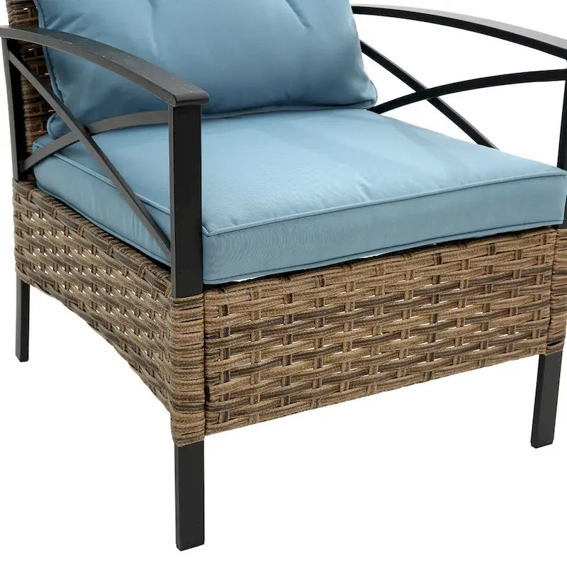 Ensemble de canapés de conversation d'extérieur : mobilier de jardin bas 4 pièces