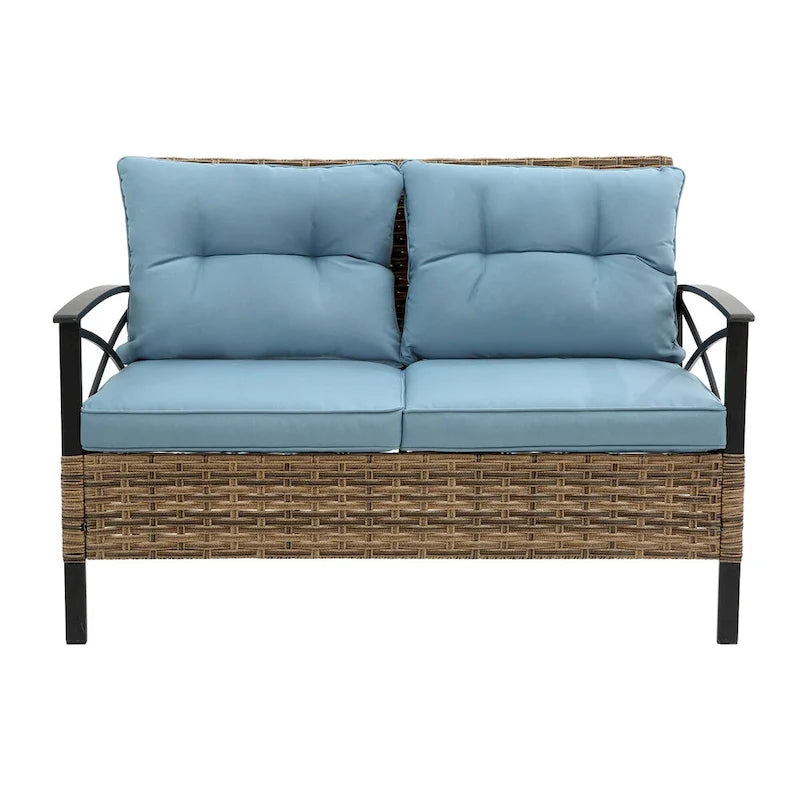 Ensemble de canapés de conversation d'extérieur : mobilier de jardin bas 4 pièces