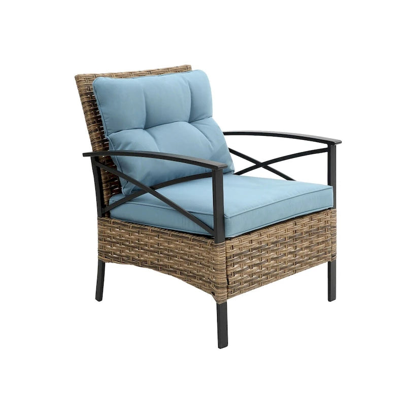 Ensemble de canapés de conversation d'extérieur : mobilier de jardin bas 4 pièces