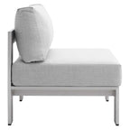 Chaise de patio extérieure sans accoudoirs en aluminium et tissu Sunbrella Shore