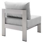 Chaise de patio extérieure sans accoudoirs en aluminium et tissu Sunbrella Shore