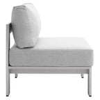 Chaise de patio extérieure sans accoudoirs en aluminium et tissu Sunbrella Shore