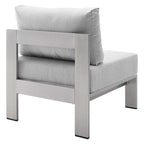 Chaise de patio extérieure sans accoudoirs en aluminium et tissu Sunbrella Shore