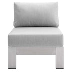 Chaise de patio extérieure sans accoudoirs en aluminium et tissu Sunbrella Shore