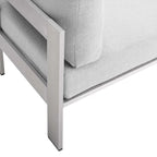 Chaise de patio extérieure sans accoudoirs en aluminium et tissu Sunbrella Shore