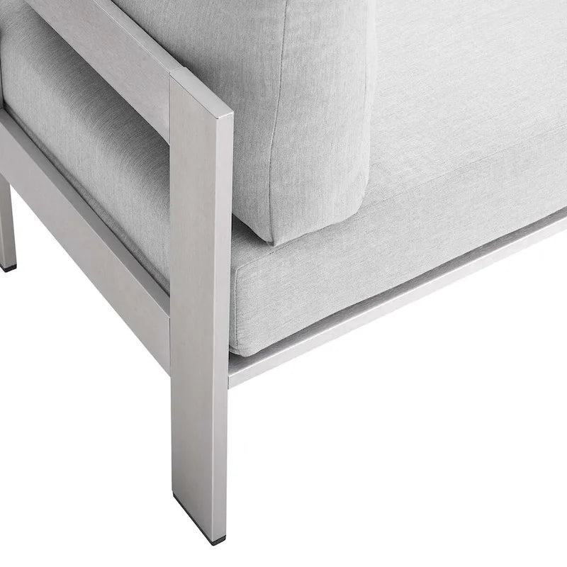 Chaise de patio extérieure sans accoudoirs en aluminium et tissu Sunbrella Shore