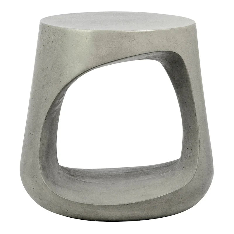Kimberly Round Cutout Side Table, Medium Grey