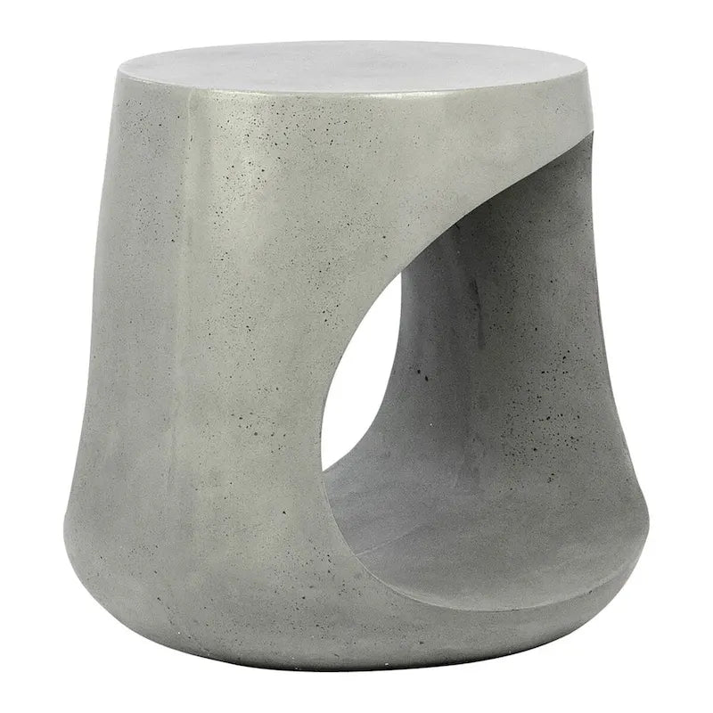 Table d'appoint ronde ajourée Kimberly, gris moyen